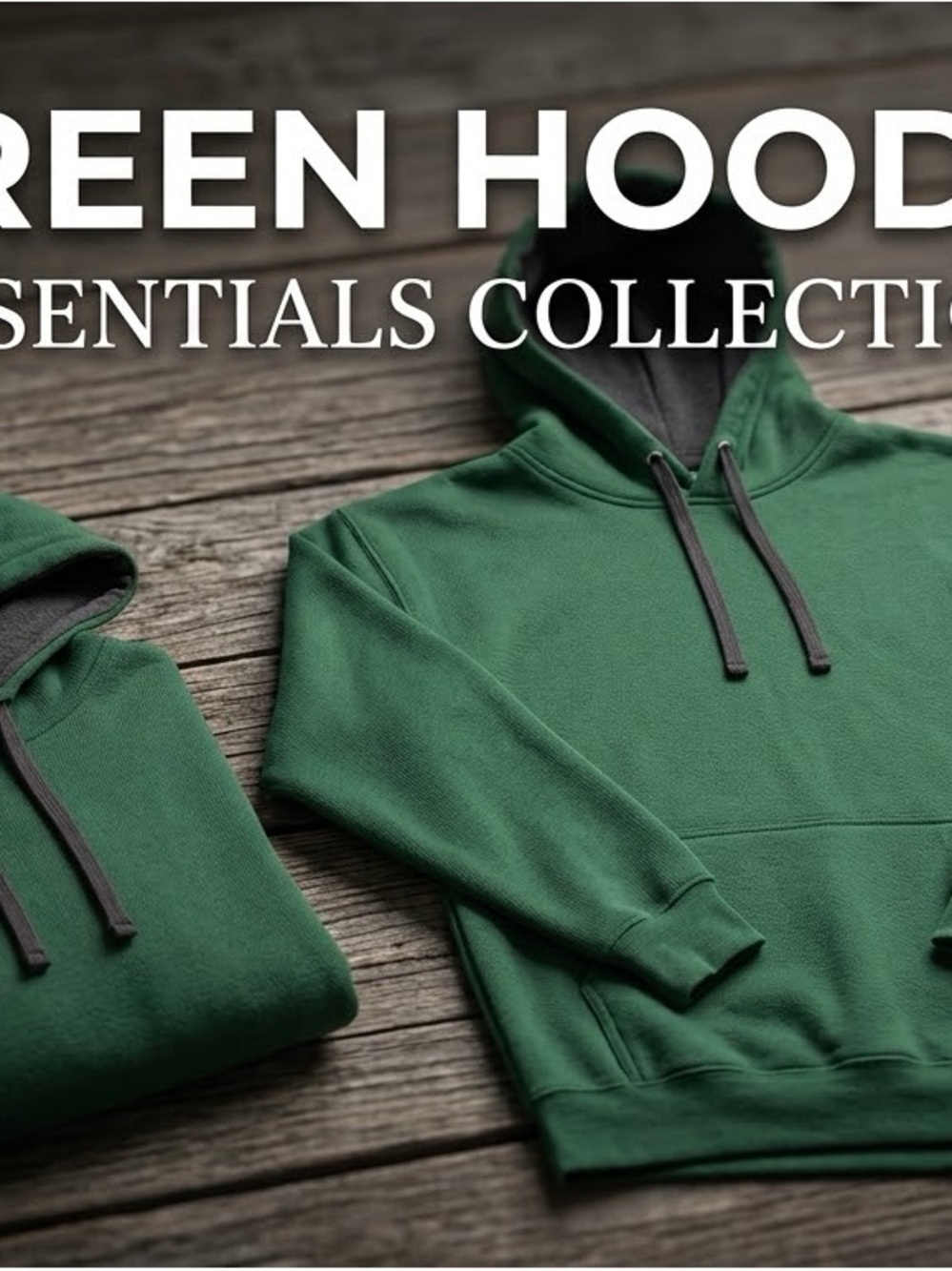 Fruit of the Loom Green Hooded Sweatshirt with Dark Gray Lining